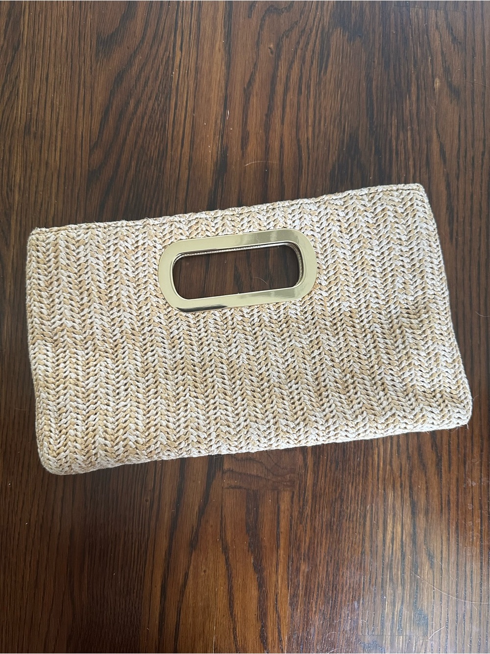 Woven Straw Clutch Handbag